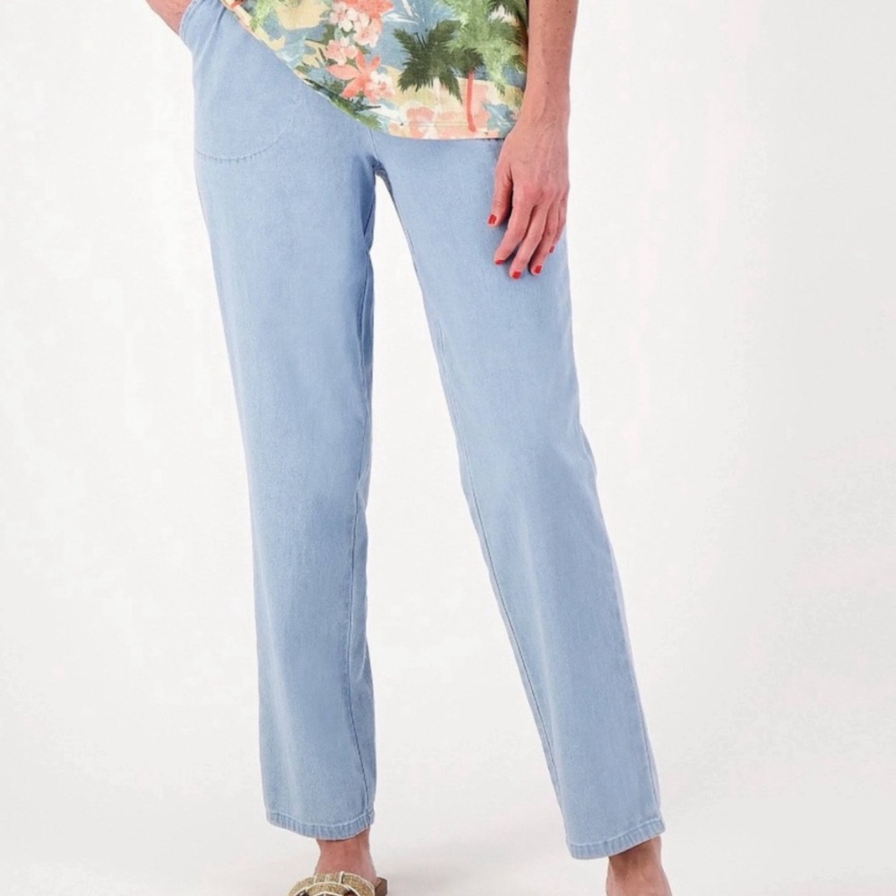 New Denim & Co. Original Waist Stretch Side Pocket Jeans Light Wash size XXSP
